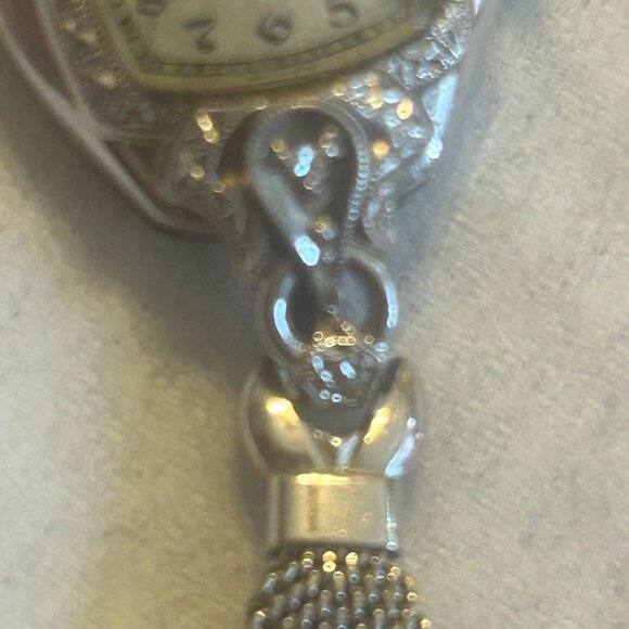 Vintage! Working Bulova 1950s 10K GF Art Deco Watch with 2 Diamonds #3760624 main image 4